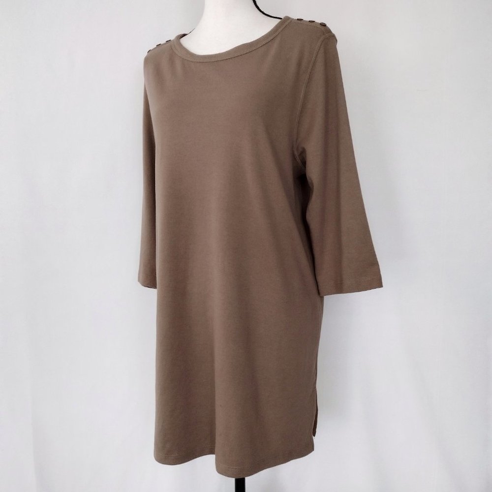 Blair Brown Knit 3/4 Sleeve Casual Tunic Top - Picture 4 of 10